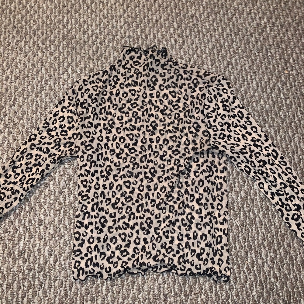 Forever 21 mesh cheetah print turtleneck